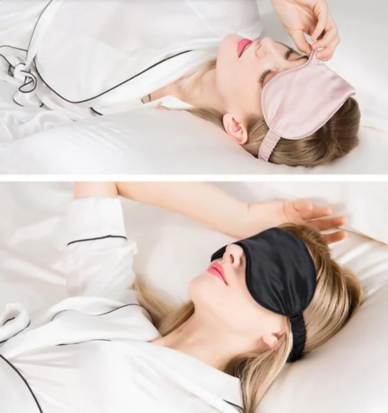 Customized Travel Silk Satin Sleeping Eye Mask Soft Eyeshade Sleep Mask for Night Sleeping Travel Nap