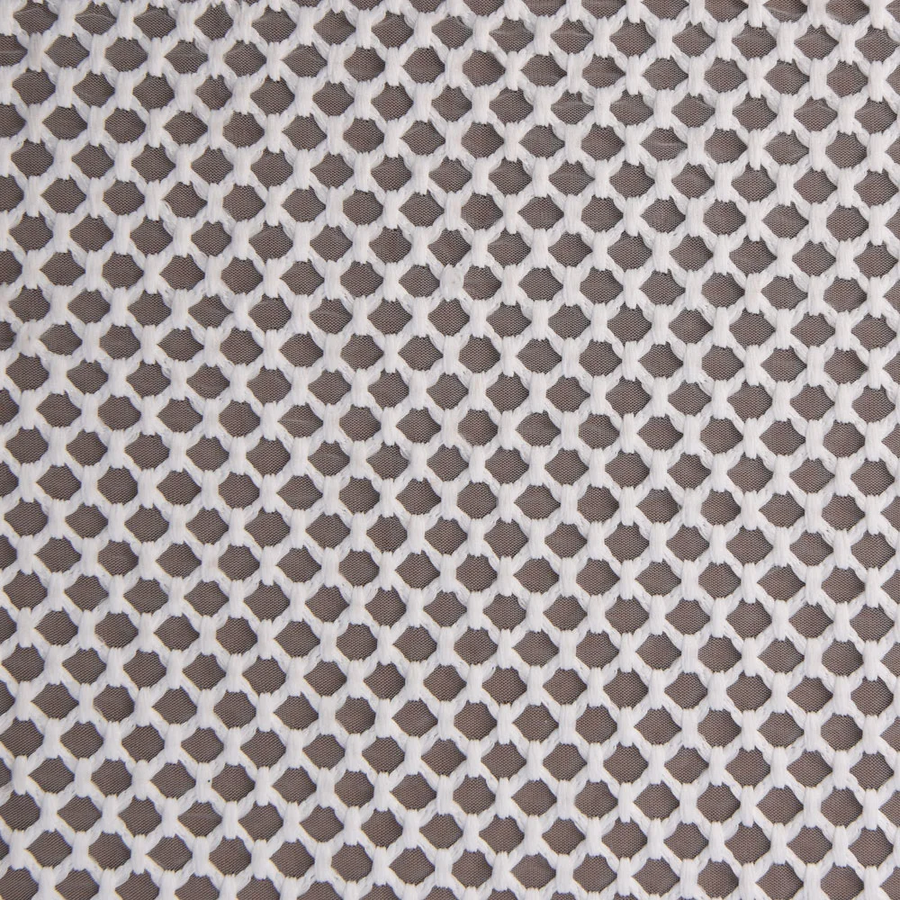 Sustainable Polyester Embroidered Mesh Voile Fabric