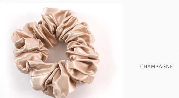 White Pure Mulberry Silk Scrunchies Hair Ties Hair Rope Hair Band Custom Logo Luxury Satin Silk Scrunchy