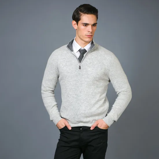 Vêtements de mode à manches longues à col en V pour hommes