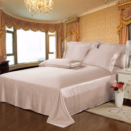 Hsbs007 Pur Soie Quatre Pièces Ensemble Simple Atmosphère 100 Literie En Soie De Mûrier Princesse Style Housse De Couette Feuille En Gros