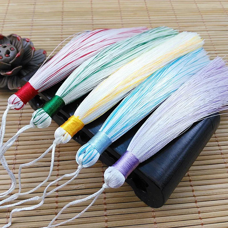 En gros à la main couleur mélangée glace soie glands suspendus signets vêtements accessoires gland frange bijoux à bricoler soi-même accessoires