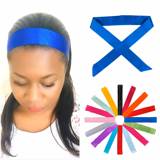 Accessoires en Satin de soie fille mode ceinture poignet foulard pur ruban écharpe cheveux cravate sac bandeau
