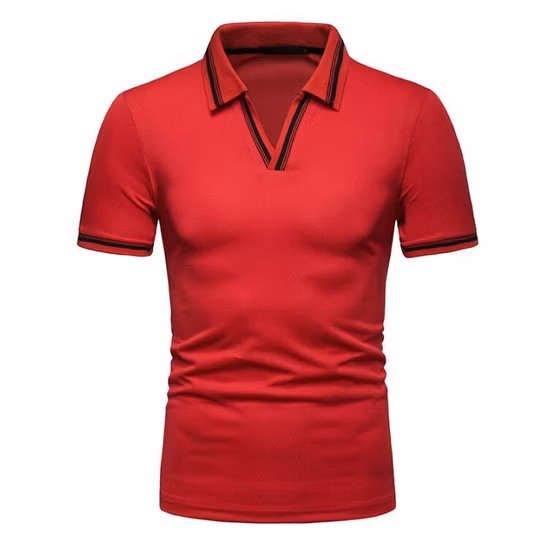 Polo à col contrastant pour homme Polo uni à col en V Polo blanc à col en V