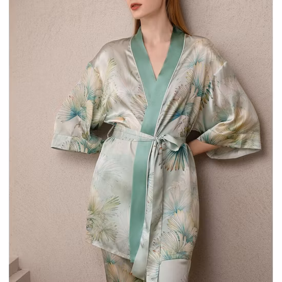 Ensemble de pyjamas en soie de mûrier personnalisés Robes en soie Premuim